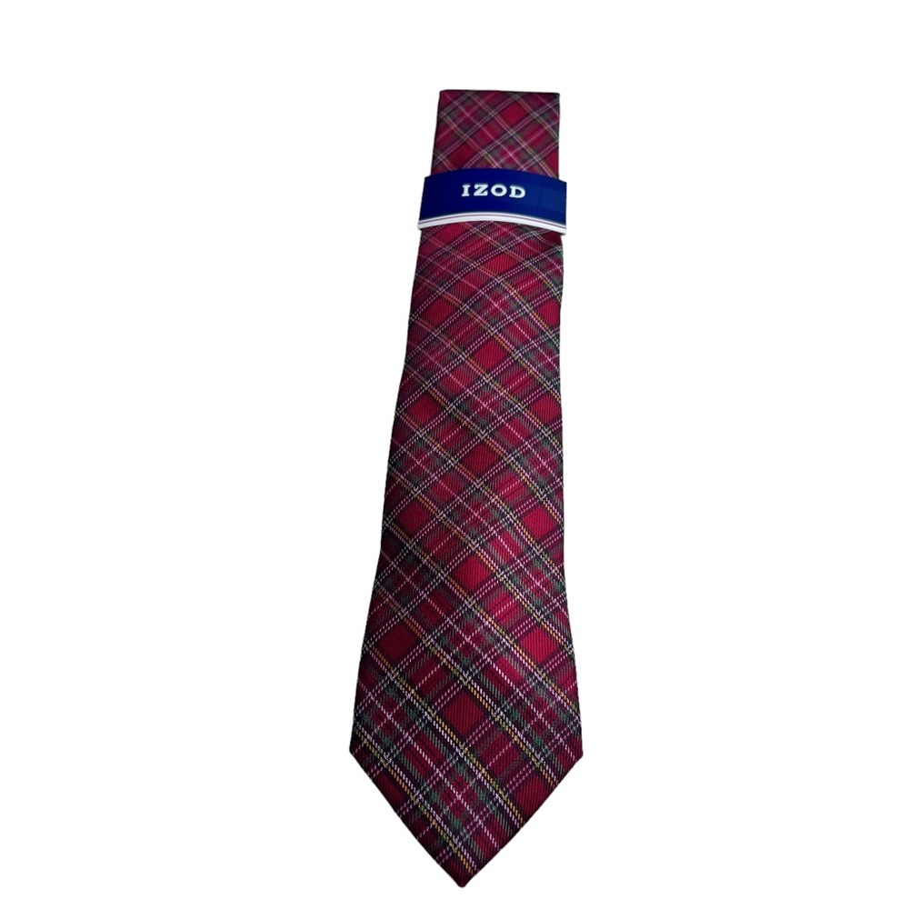 IZOD NWT Red Plaid Neck Tie